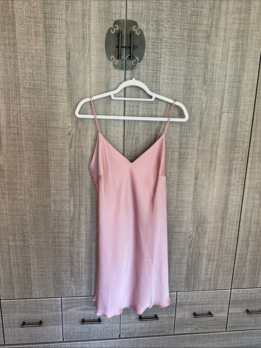 H&M Light Pink Satin Slip Mini Dress